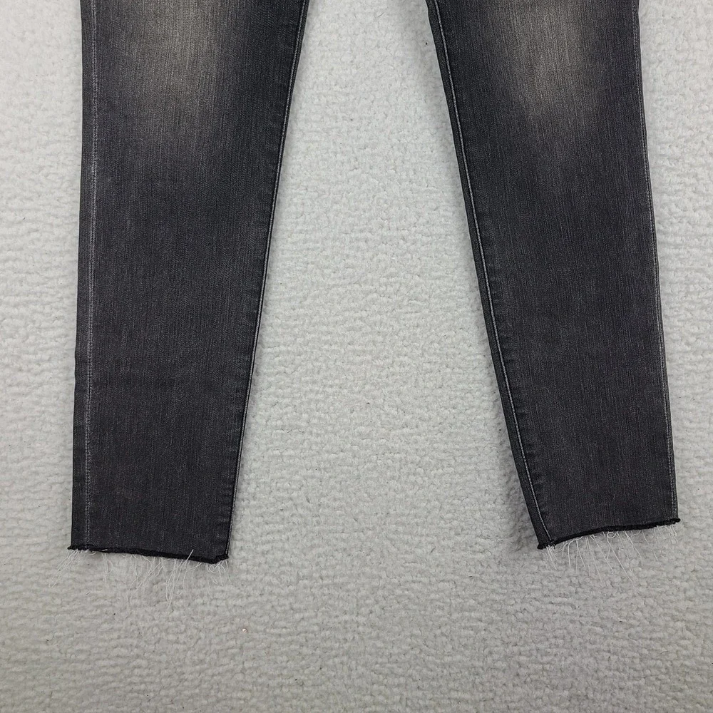 Abercrombie Fitch Jeans Womens 28/6 Dark Gray Wash High‎ Rise Super Skinny Fray